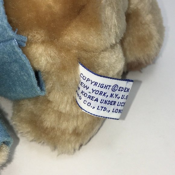 Paddington Bear Plush Darkest Peru To London England 11" Eden Toys Vintage 1975 - Picture 8 of 12